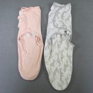 Set of 2 Baby Swaddle Wraps KeaBabies Pink & Bublo Baby Zebra Print 0-3 Months